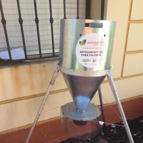 Dispensador pienso palomas 1