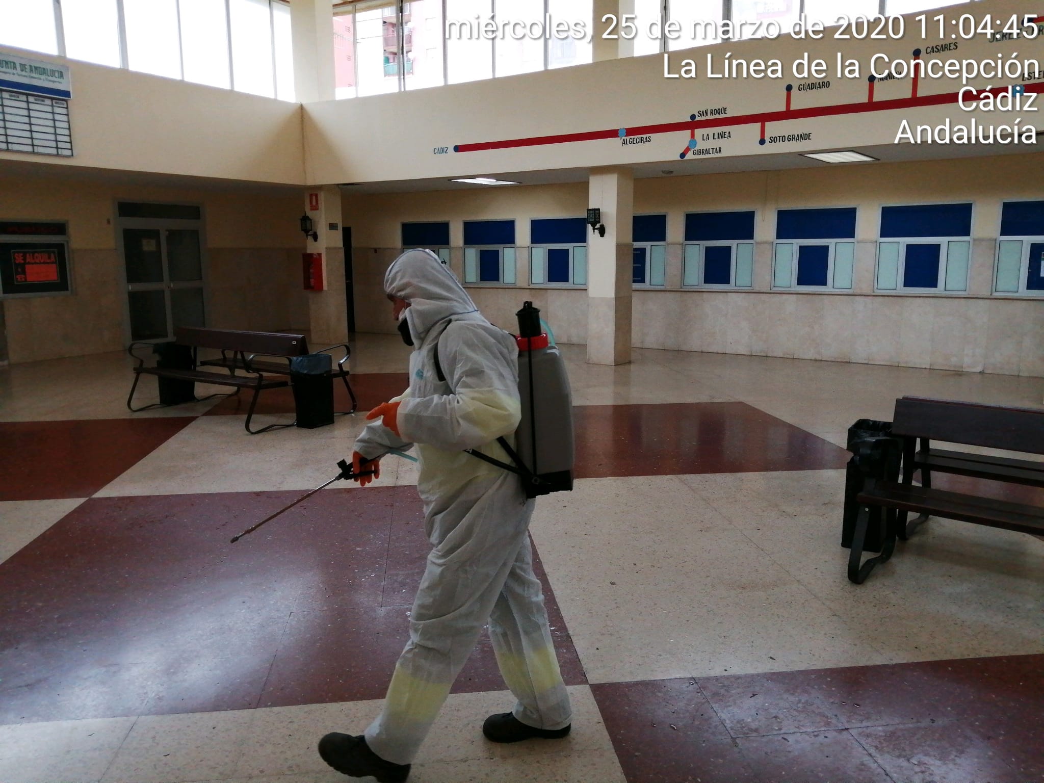 Desinfeccion interior estacion autobuses