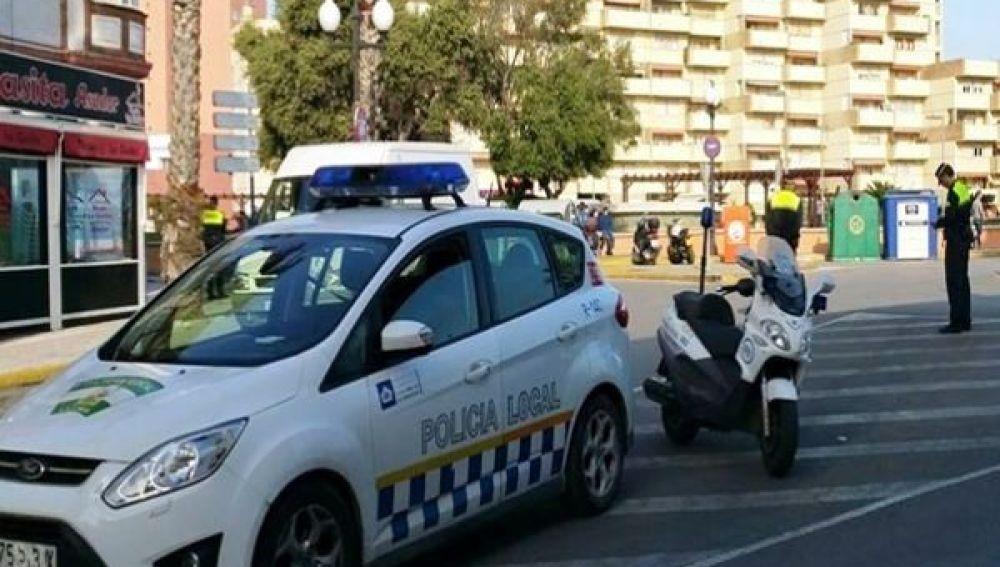 policia local realiza una campana de control de velocidad en la linea