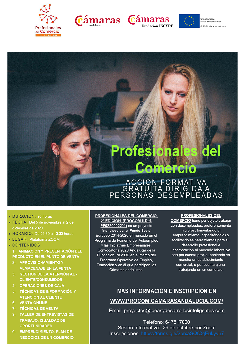 Profesionales comercio cartel
