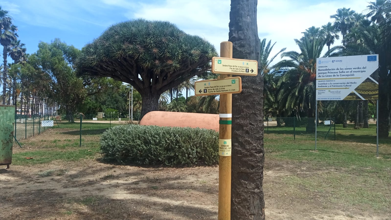 Sendero Paseo del Sur indicaciones parque